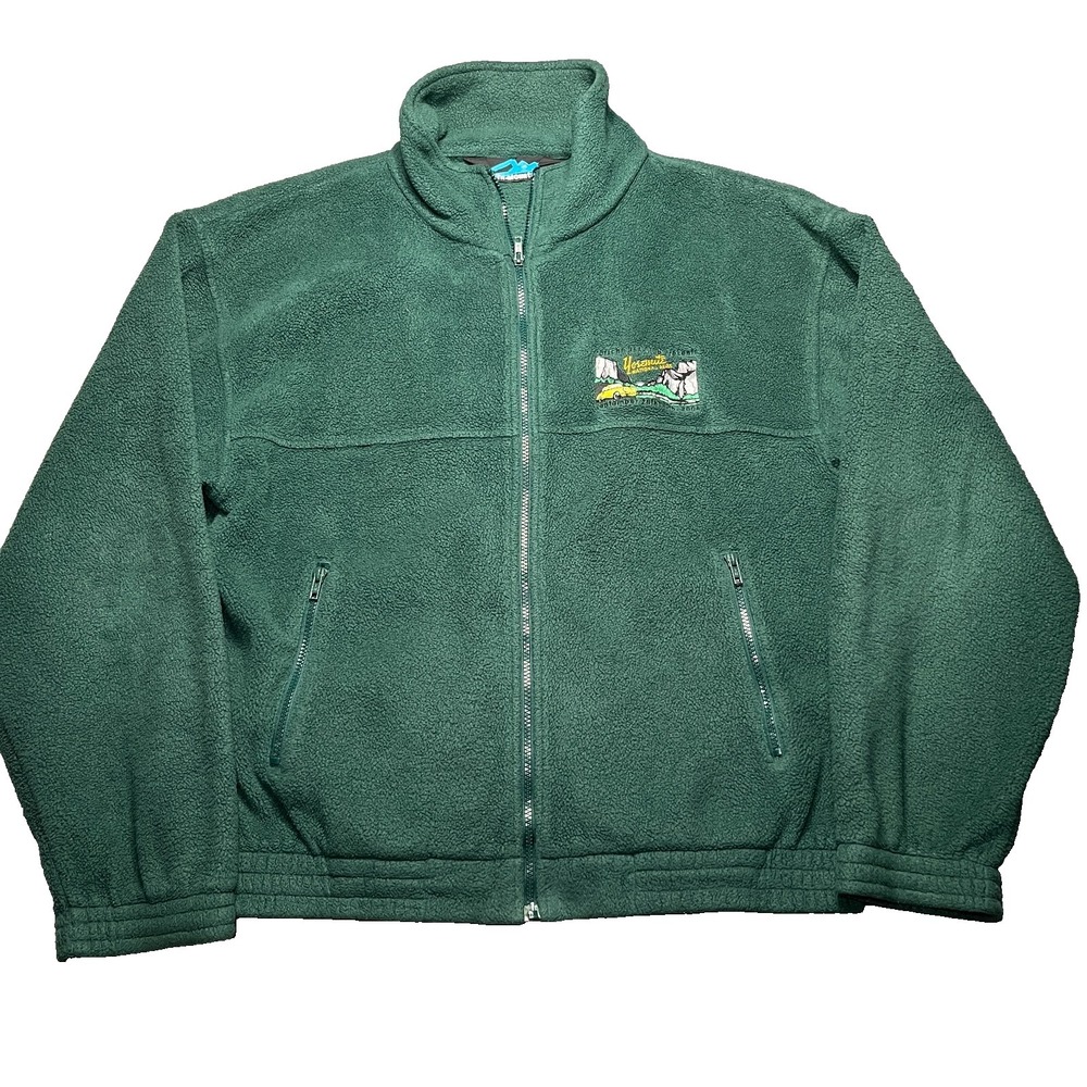Vintage Porsche 356 Club Sweater Men's Large Green Full Zip 2006 Yosemite NP Vtg